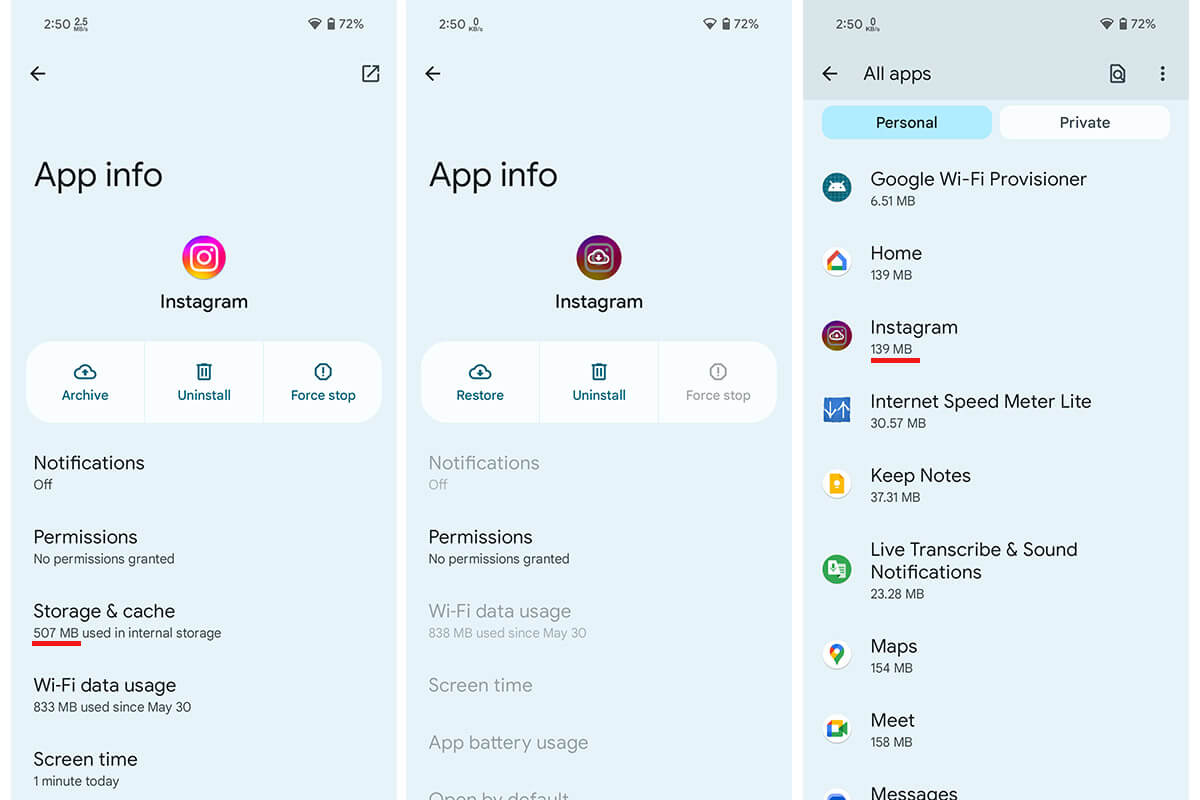 Android 15 - App archiving