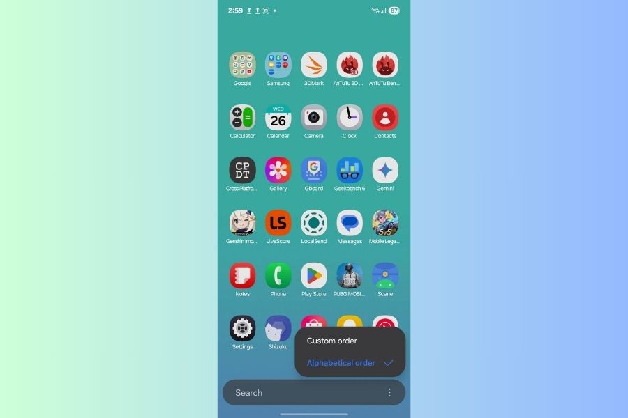 Vertical App Drawer on One UI 7